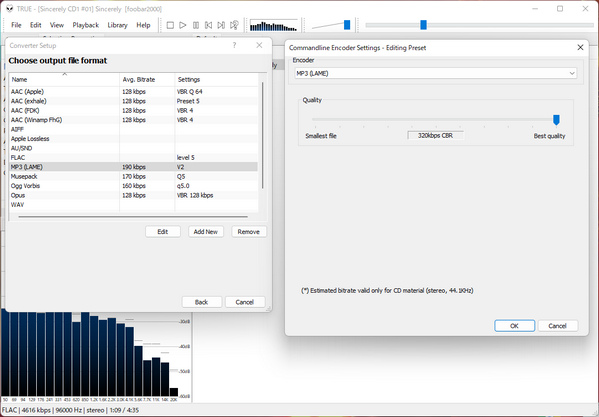 foobar2000で音楽形式を変換する